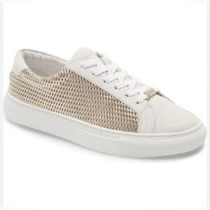 J/Slides Gold Lacee Leather Sneakers 6.5